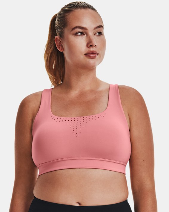 Women's UA RUSH™ Mid Sports Bra in Pink image number 4